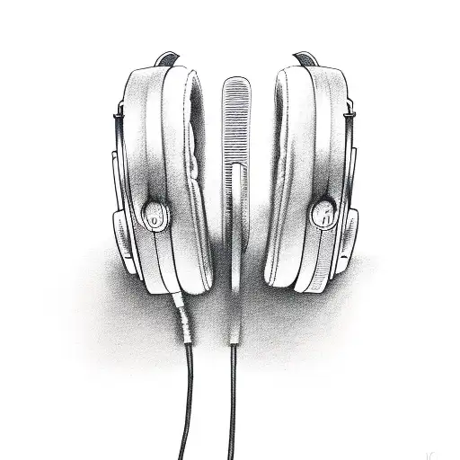 Music With Headphones And Face