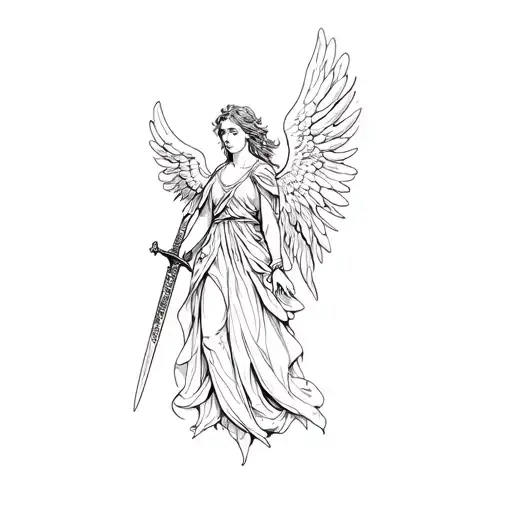 An Angel Holding A Sword