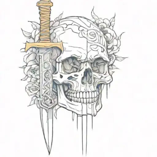 Sword Piercing Thorough A Skull