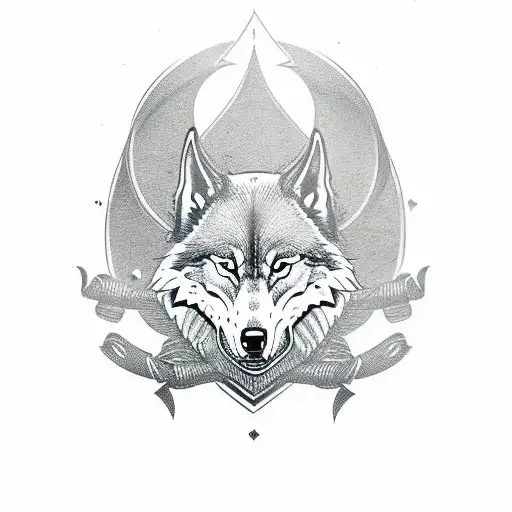 A Law Enforcement Badge With A Viking Wolf Design
