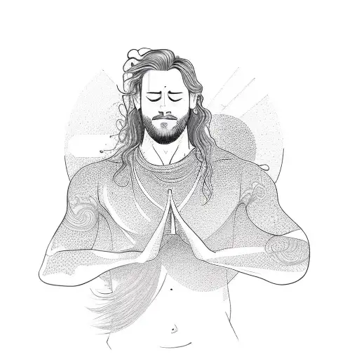 Sun Shining On A Man Who Does Yoga