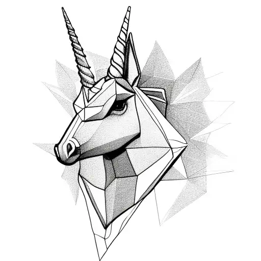 Origami Unicorn Made With A Single Line