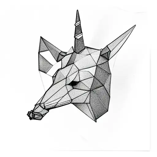Whole Body Origami Unicorn Made With A Single Line