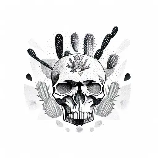 Skull With Cactuses