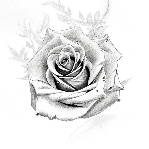 Christian Cross Blended With Roses On Arm