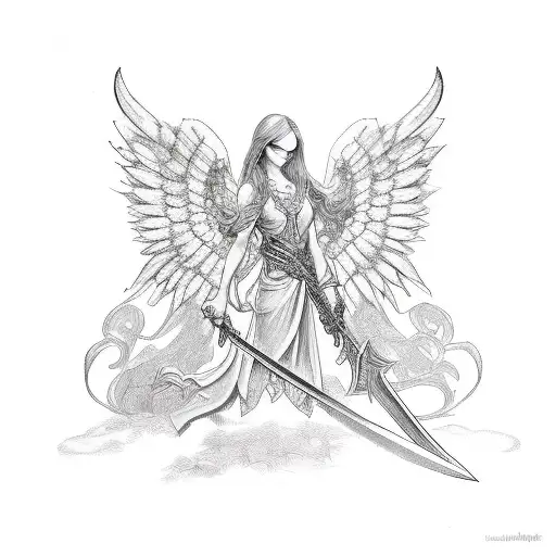 Vine Sword With Angel Wings