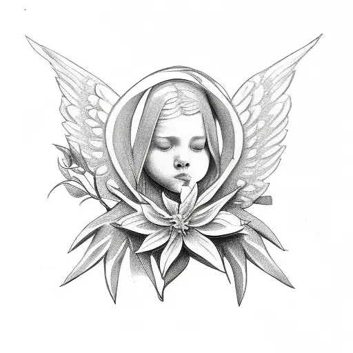 Flower Vine Sword With Angel Wings