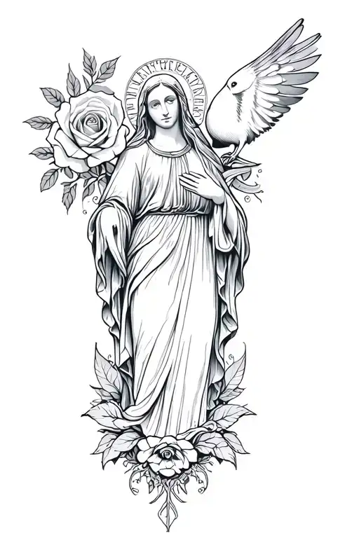 Side Holy Mary Rose And Pigeon Up