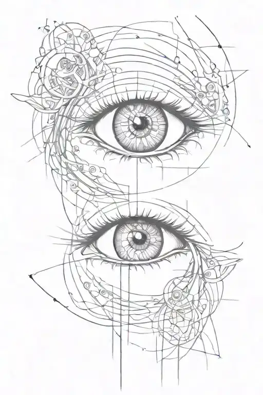 Black Empty Eyes And Lines