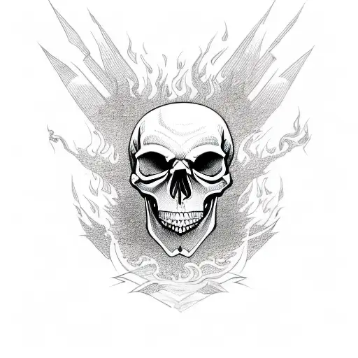 Skull With Fire In The Eyes