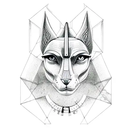 Anubis With Triangle Background