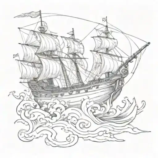 Ancient Ship On Fire