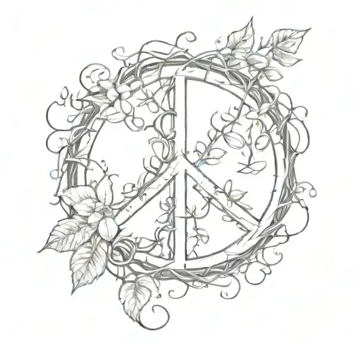 Peace Symbol Wrapped In Vines