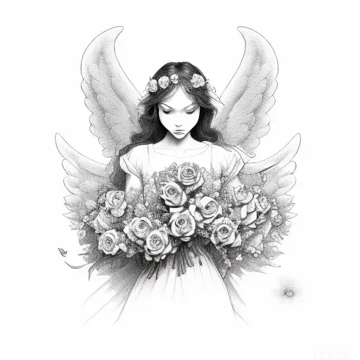 Angel And Roses