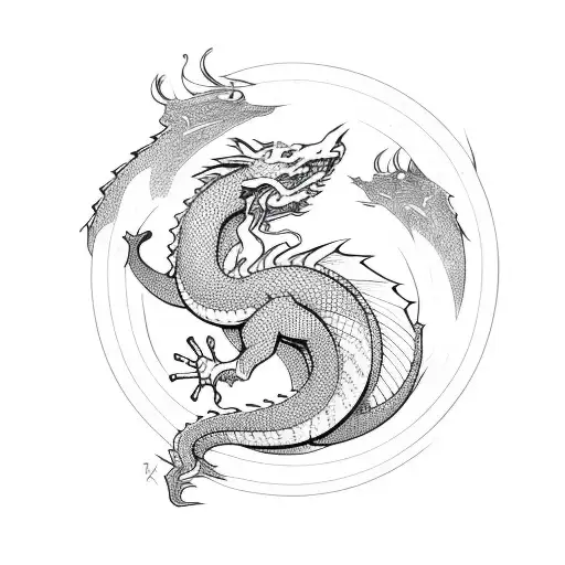Minimalistic Aesthetic Dragon