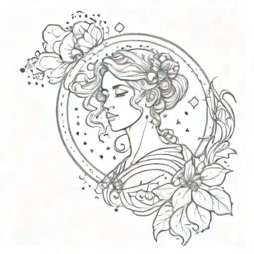 Virgo Zodiac Sign With Constellation Intertwined