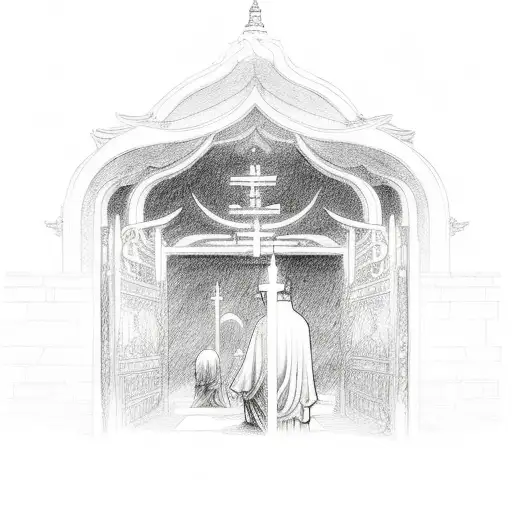 Gate To Heaven With Some Hands That Pray