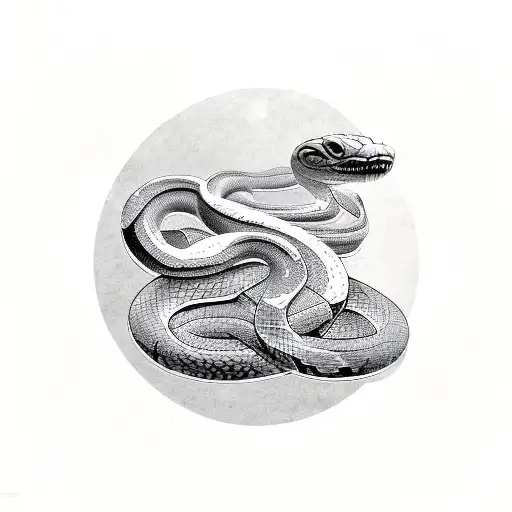 Snake With Sci-fi And Sleep Token Symbol