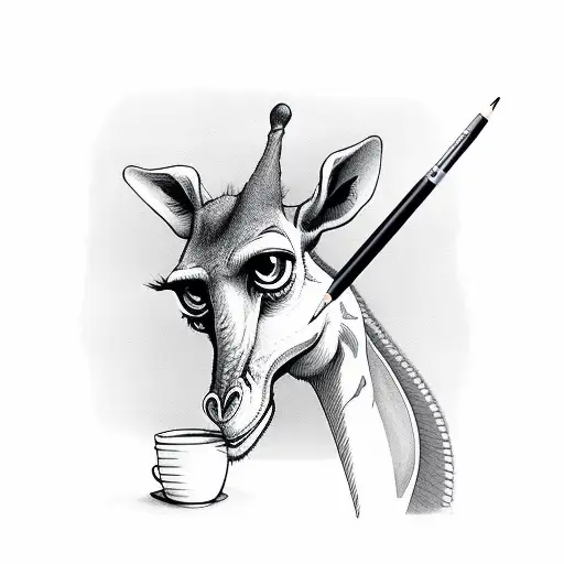 Girafe With A Coffee
