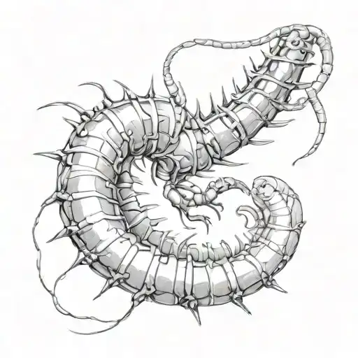 Scolopendra In Black And White