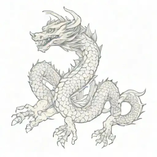 Japanese Dragon At Sunset On The Hands And Fingers