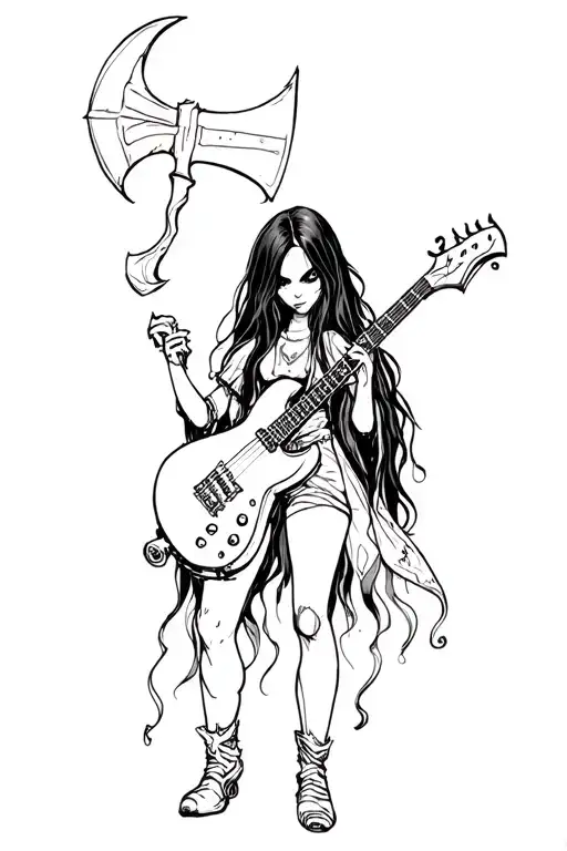Marceline The Vampire Queen With Her Axe Guitar