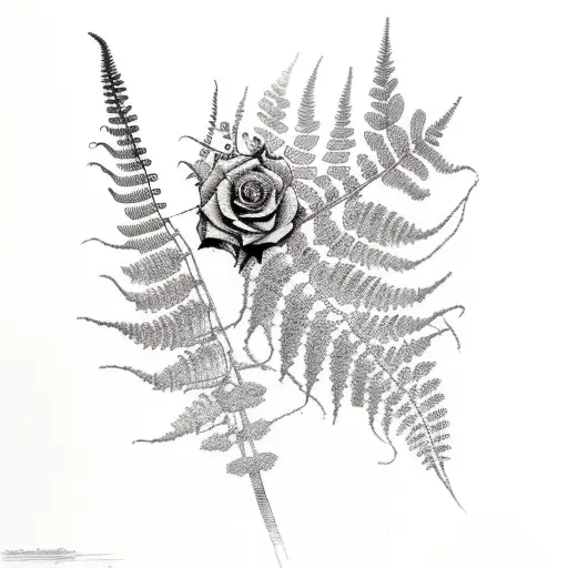 Fern With Rose