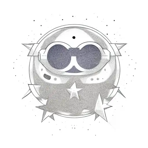 Pacman Ghost With Star Glasses