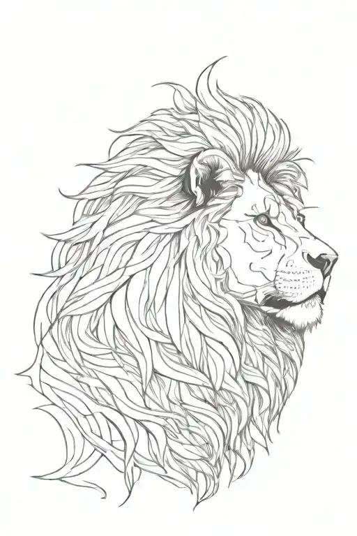 Lion In Profile Hair For Gothic