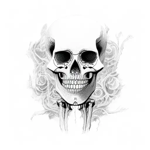 Woman Skeleton Tearing From Skin