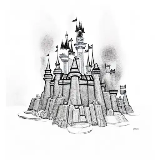 A Disney Castle Made Out Of Fries