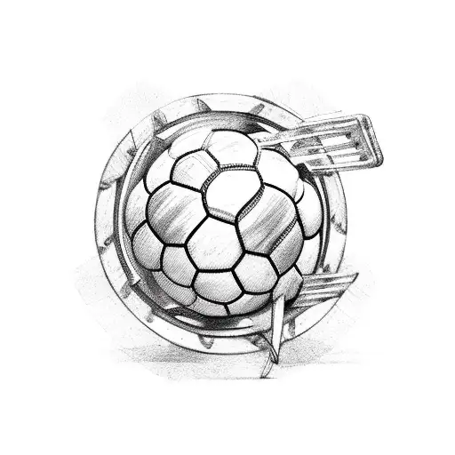 A Movie Reel Intertwined With French Fries And A Soccer Ball
