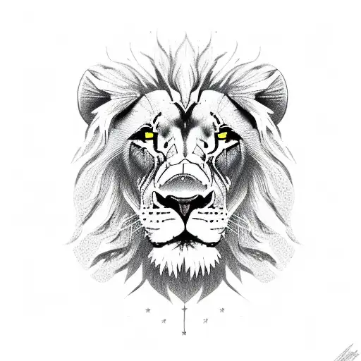 Lion With American Flag