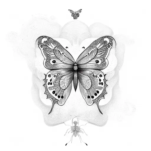 Protection Symbol With Butterfly