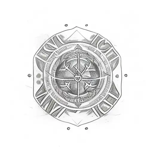 Incorporate The Vegvisir Symbol And A Motorcycle In A Sketch Style