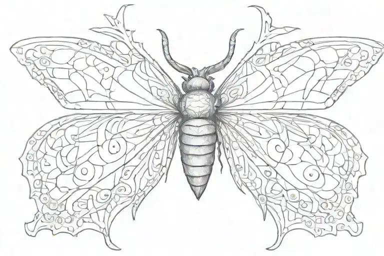 Evil Moth Side Of The Head Tattoo Design