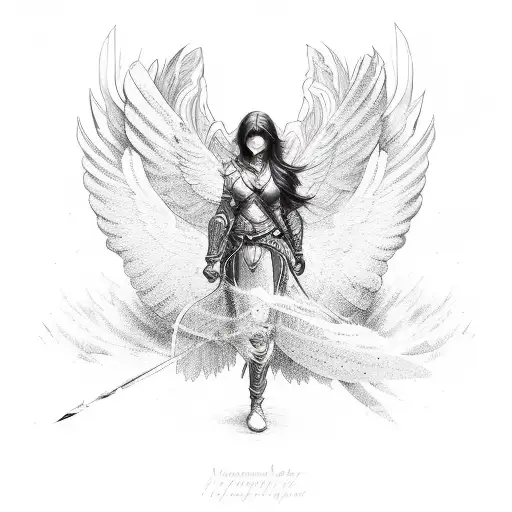 Woman Warrior With Wings