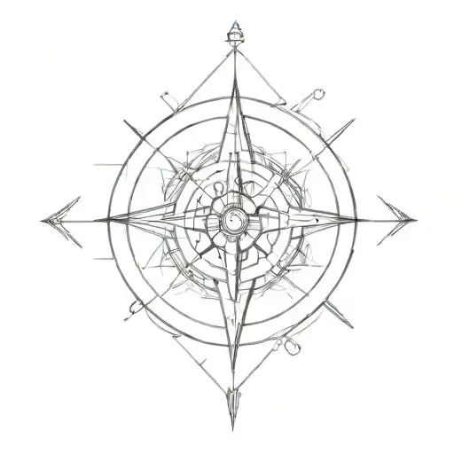 Geometric Compass With A Fpv Drone Flying Around It