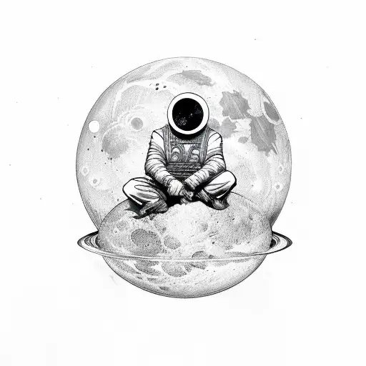 Man Sitting On A Moon