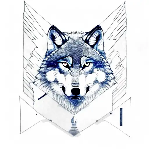 A Wolf In Front Of Tall Mountains With A Ww2 Plane Over Head