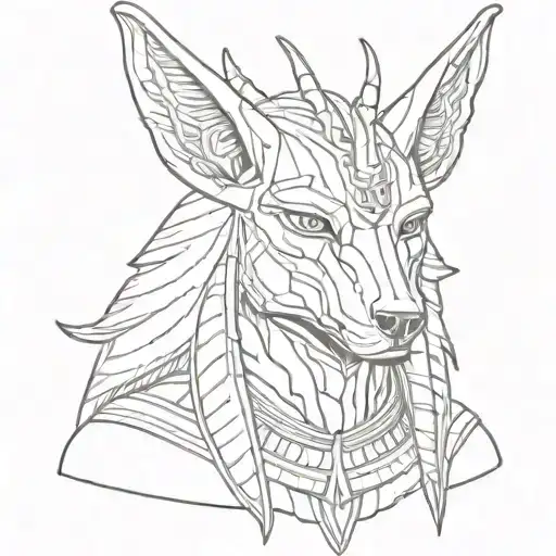 Anubis Portrait With Half