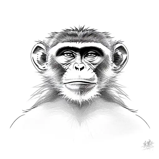 Monkey Head With Hand Cover The Eyes