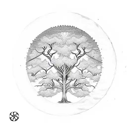 Black Forest Tree With Yin Yang Symbol Inside It