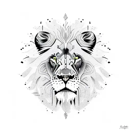 Lion Au Yeux Bleu Avec Un Taureau