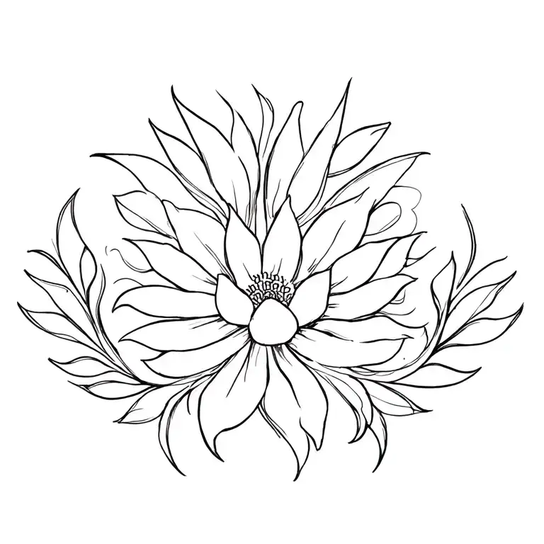 Tribal Flower Collarbone Tattoo Design