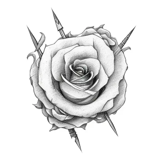 Death Love Arrow Loving Flowers Heart