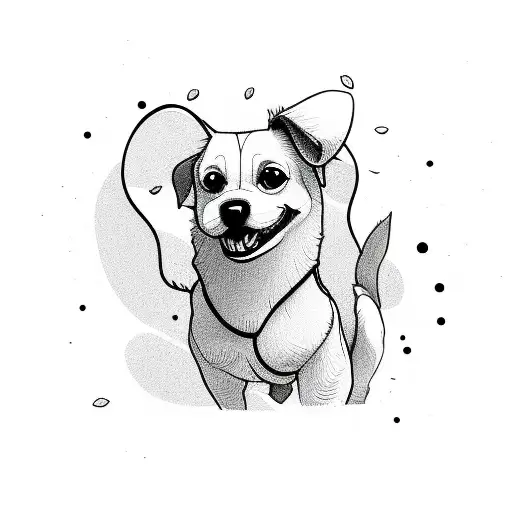 Cute Cartoon Style Minimalist Dog Design