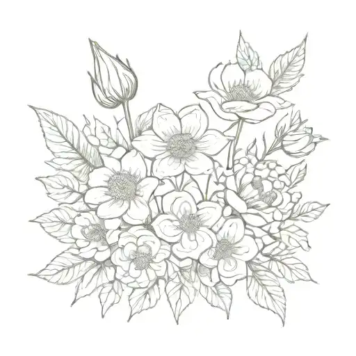 Birth Month Flower Bouquet Feb Apr June May July August