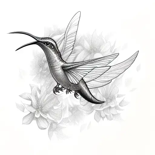 Flowers Humming Bird Dragon Fly