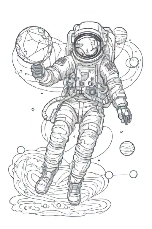 An Astronaut Floating In The Space With A Broken Helmet From Where A Galaxy Is Coming Out